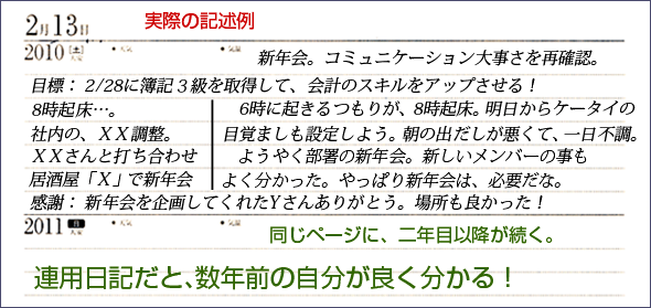 せんちえ流 連用日記記入例